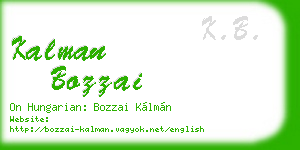 kalman bozzai business card