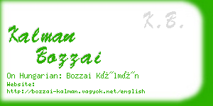 kalman bozzai business card